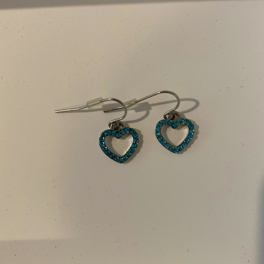 Cute blue heart earrings